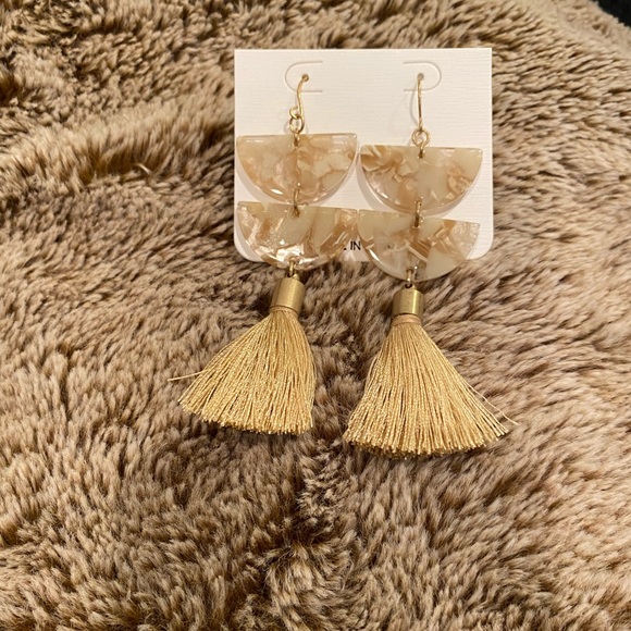 Marble Tassel Drop Earrings Trendy Summer NEW - Picture 4 of 5